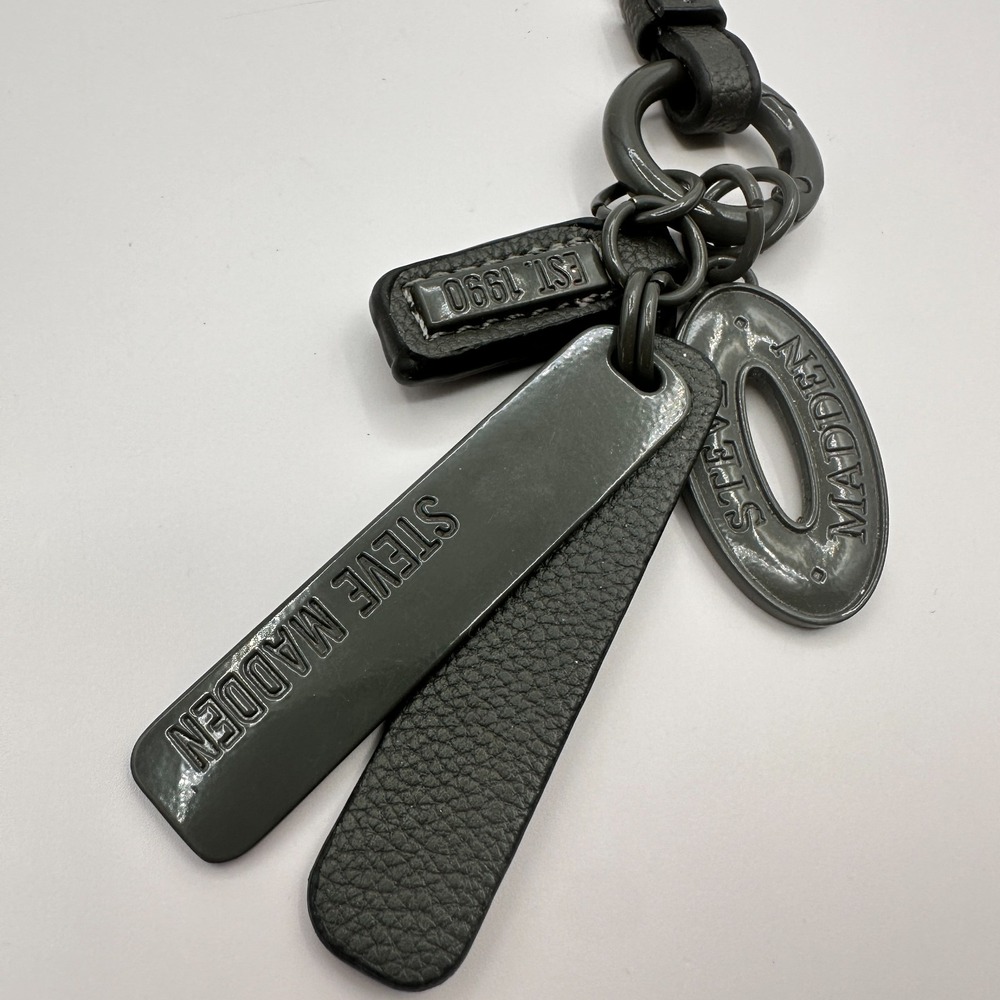 Vintage 90s Steve Madden Black Faux Leather Strap Keychain Y2K Fashion
